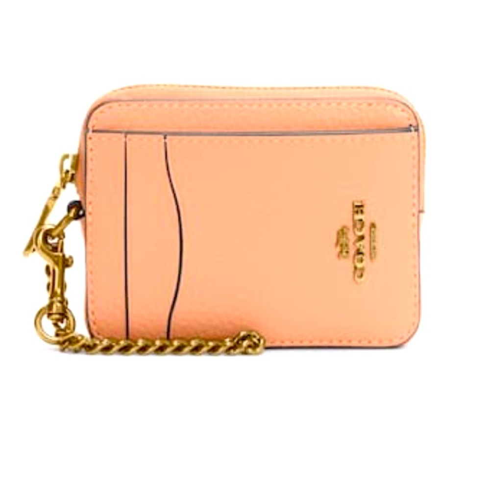NEW NEW AUTHENTIC COACH ZIP CHAIN HELD WALLET THAT CLIPS INTO ANY BAG BEAUTIFUL